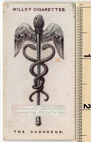 The Caduceus Medical Doctor Physicians Symbol 1920s Trade Ad Card
