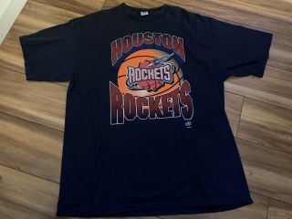 Vintage Nba Houston Rockets Logo 7 T Shirt Size Xxl 1990s Rare Vtg