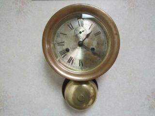 Rare Antique Brass Seth Thomas Ships Bell Maritime Clock W/ Ext.  Bell Runs Well