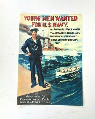 Rare 1940s Authentic Wwii U.  S.  Navy Recruiting Poster Rad 73713 10x14 "