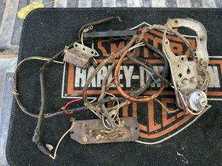 1953 Harley Panhead Knucklehead Ul Speedometer Dash Switch Wiring Harness Rare