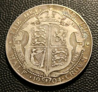 British 1904 Rare Silver Good Fine Uk Halfcrown 2/6 English Edward Vii Coin