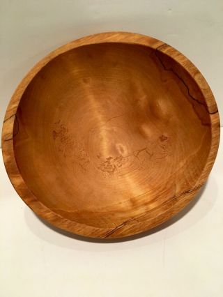 Great Alaskan Bowl Wood Signed A.  Shamrock Carved Santa Sled Dogs Malamute Rare