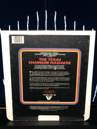 RARE The Texas Chainsaw Massacre (1974) Vestron Video / Wizard Video CED (1983) 2