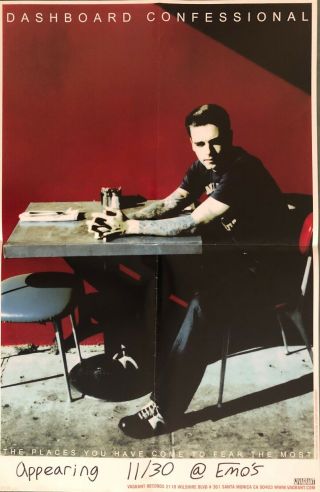 Dashboard Confessional Rare Promo Poster 2001 Emo Further Seems Forever