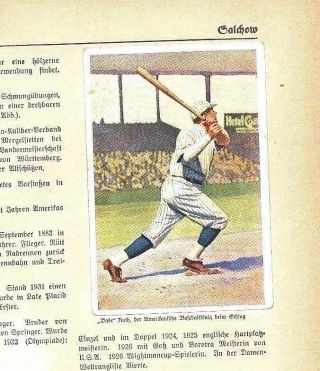 1932 Babe Ruth Ex,  Sanella Handbuch Des Sports Rare Baseball Card Complete Set 1