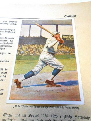 1932 BABE RUTH Sanella Handbuch des Sports RARE Baseball Card inComplete SET 4 3