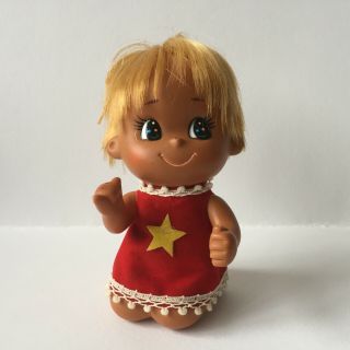 Vintage Ikb Japan Vinyl Plastic Small Girl Doll