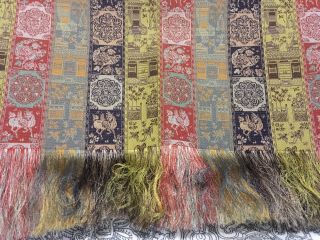 Vtg Tatsumura Japanese Pure Silk Brocade Table Runner Fine Weaving Textile Woven