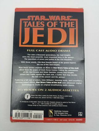 RARE VTG Star Wars Audio Book 2 Cassette Tapes Tales of the Jedi Vintage 1997 2