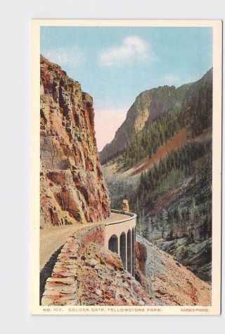 Antique Postcard National State Park Yellowstone Golden Gate Canyon 1