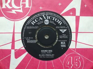 Elvis Presley - Hound Dog / Blue Suede Shoes - Rca 1095 Rare 1964 Reissue Ex -