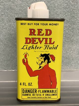 Collectible Vintage Rare Red Devil Lighter Fluid Handy Oiler Can