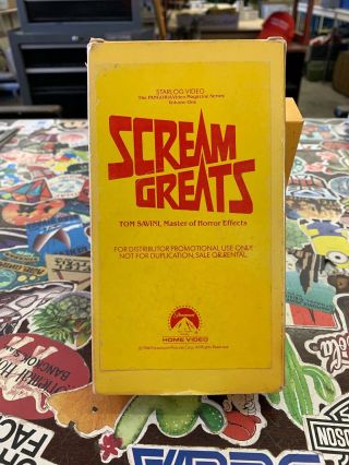 Scream Greats Promo Rare Vhs Tape Tom Savini Master Of Horror Effects