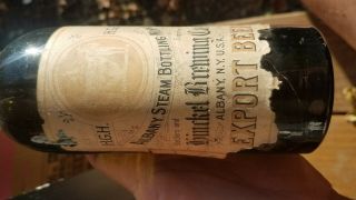 Rare Albany Steam Bottling Paper Label Beer Bottle