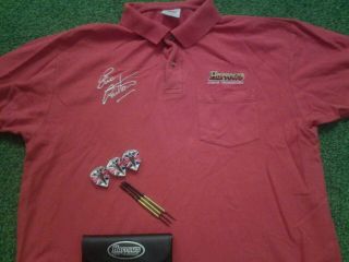 Rare Eric Bristow Own Darts And Shirt In Gold