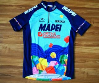 Team Mapei Briko Bike Cycling Jersey Shirt Maillot Cyclism Size Large Mens Rare