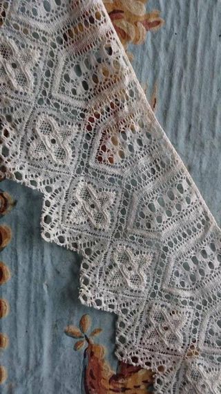 Exquisite Antique French Handworked Lace Border C1850