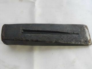 Antique Steel Log Wedge 9 " Long,  1 - 3/4 " Square Head,  Chisel Tip.