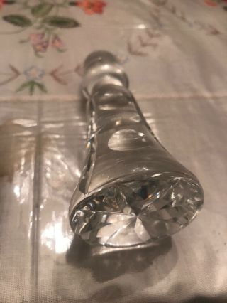 Antique Large Heavy Cut Clear Glass Crystal Bottle Decanter Stopper 4.  5” Cruet