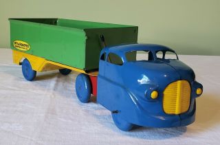 Wyandotte Toys Gmc Shark - Nose Cab Constr.  Co.  Side Dump Tt Truck V Rare