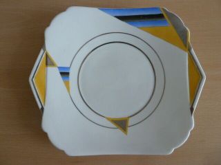 Rare Shelley Sandwich Plate - Shades And Lines Pattern