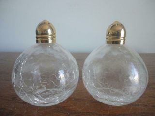 Antique Vintage Thick Glass Salt & Pepper Shakers 3 " X2 1/2 " &7.  5oz