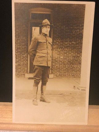 Antique Wwi Military Soldier Real Photo Post Card Rppc Divided Back Unposted