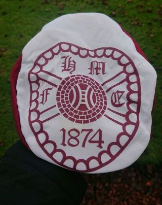 Heart Of Midlothian Football Flat Cap Shirt Badge 80s Vintage Hearts Rare Robbo