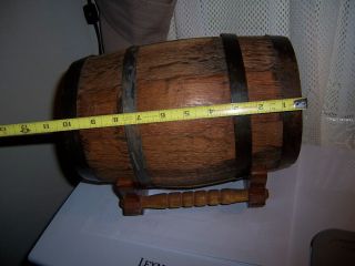 Vintage Small Oak Wood Whiskey Keg Barrel Bar Display Or Use No Holes