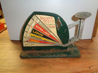 Antique Vintage Jiffy Way Metal Poultry Egg Scale Brower Mfg.  Quincy,  Ill.  (san)