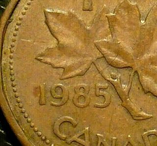 1985 Canada One Cent Pointed 5 - Rare
