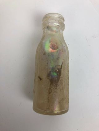 Rare Vintage Thomas Edison Battery Oil Clear Glass Bottle 4 1/8 " Fast