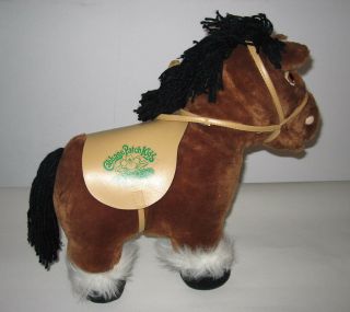 Vintage 1984 Cabbage Patch Kids Show Pony Plush Brown Horse W Saddle & Harness