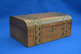 Antique Victorian Tunbridge Ware Wooden Sewing Box