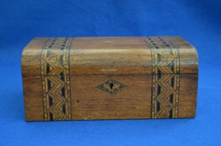 Antique Victorian Tunbridge ware Wooden Sewing Box 2