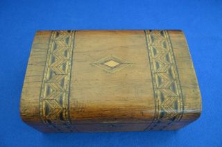 Antique Victorian Tunbridge ware Wooden Sewing Box 3