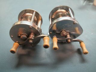 2 Vintage Shakespeare Casting Fishing Reels Criterion / Imperial U.  S.  A.  Jeweled