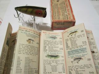 Vintage Fishing Lure Heddon Chugger Spook First Plastic Model 2 Pc Hdw