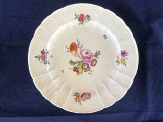 Fine Antique Meissen Porcelain Hand Painted Floral Cabinet Plate.  1.
