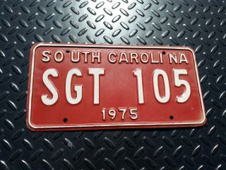 1975 South Carolina State Government License Plate Tag Trooper Sc Rare