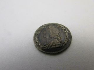Rare King George 2nd Maundy 1 Penny Coin Antique 1746.  Sterling Silver K14
