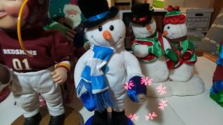 Rare Gemmy Singing Dancing Snowman Animated Snow Miser Spinning Snowflake