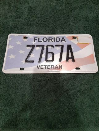 2010’s Florida Design Veteran Military License Plate Hard To Find Rare
