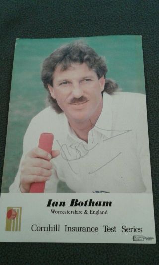 Rare Ian Botham Signed Last Season England And Worcester Cornhill Series C Card