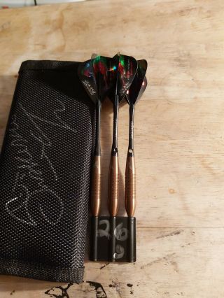 Rare Bronze 26g Peter Wright Signed Darts And Case Never Been Thrown