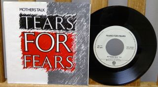 Tears For Fears ‎7 " Mothers Talk Canada Ultra Rare Promo Dj 71 W/ Picture Sleeve