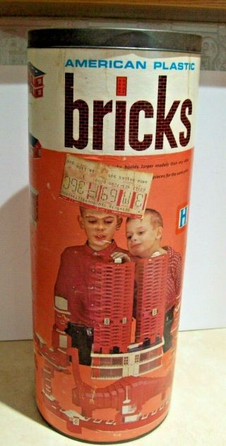 Halsam American Plastic Bricks Set 745 Vintage Building Toy