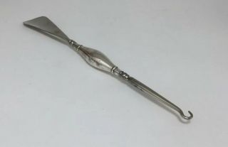 Antique Edwardian Silver Duel Ended Button Hook And Shoes Horn C1910