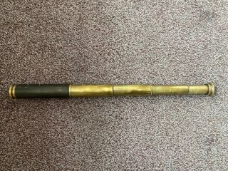 Antique Leather And Brass 4 Draw Telescope